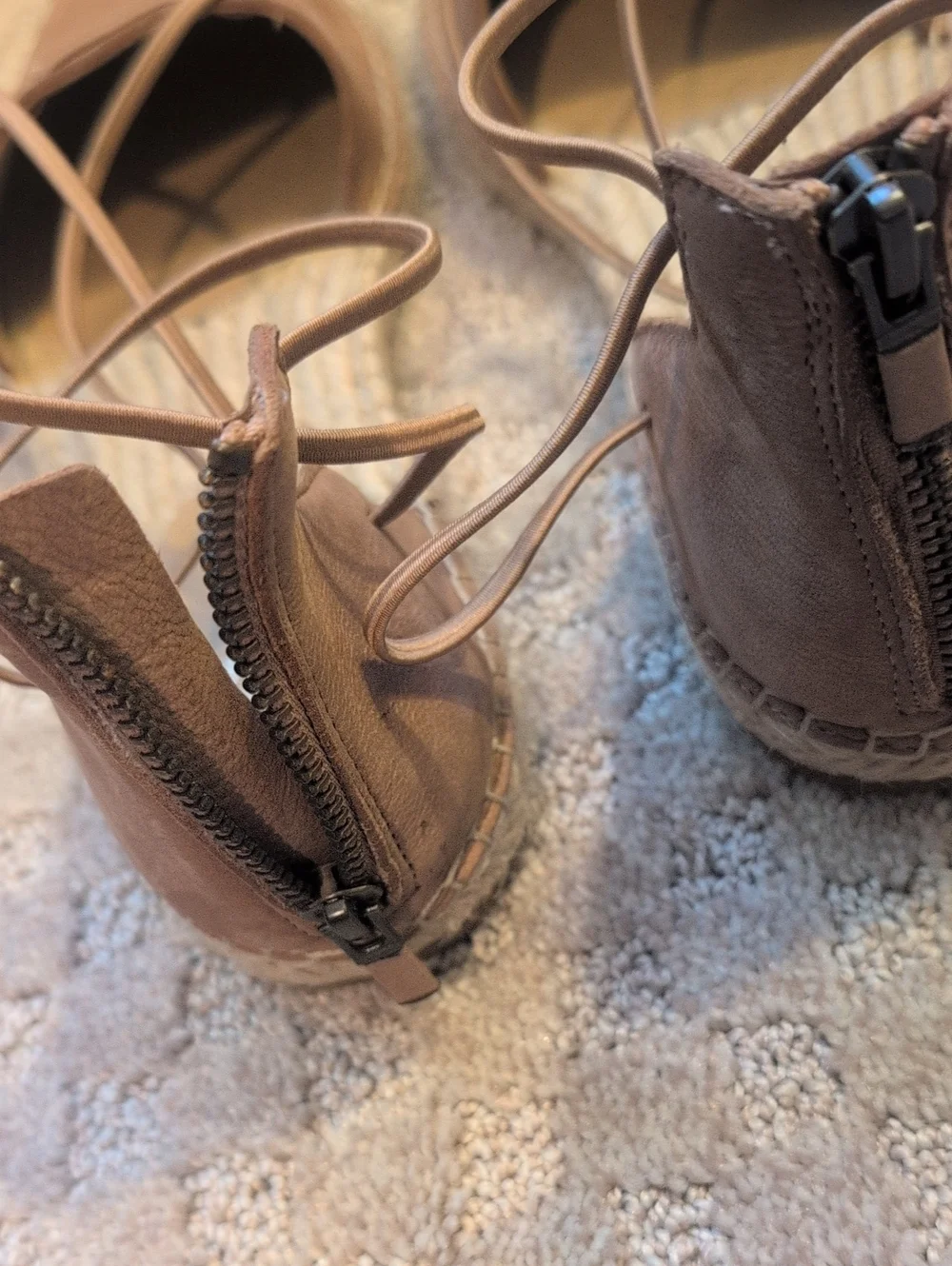 Eileen Fisher Leather Lace Up Espadrilles Flats